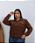 Jaqueta Cotelê Estela Marrom Plus Size - Imagem 1