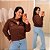 Jaqueta Cotelê Estela Marrom Plus Size - Imagem 1