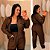 Conjunto Vip Manga Longa Emily Marrom Plus Size - Imagem 1
