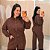 Conjunto Vip Manga Longa Natali Marrom Escuro Plus Size - Imagem 1