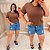 T shirt Básica Lisa Marrom Plus Size - Imagem 4