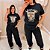 T shirt Leopardo Preta Plus Size - Imagem 3