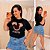 T shirt Mickey Preta Plus Size - Imagem 1
