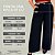 Calça Pantalona Risca De Giz Marrom Plus Size - Imagem 3