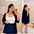 Conjunto Kimono Short Saia Azul Marinho Plus Size - Imagem 1