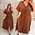 Vestido Lia Botão Marrom Plus Size - Imagem 2