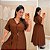 Vestido Lia Botão Marrom Plus Size - Imagem 1