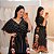 Vestido Dora Longo Preto Estampado Plus Size - Imagem 1