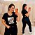 T shirt 3D Preta Plus Size - Imagem 2
