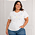 T shirt Bordada Coração Analu Branca Plus Size - Imagem 3