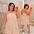 Vestido Ágata Listra Rosa BB Plus Size - Imagem 1