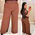Calça Pantalona Mg Marrom Plus Size - Imagem 1
