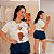 T shirt Urso Laço Poá Azul Plus Size - Imagem 1
