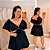 Macaquinho Carla Liso Preto Plus Size - Imagem 1