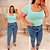 Blusa Gola Quadrada Suplex Verde BB Plus Size - Imagem 2