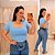 Blusa Gola Quadrada Suplex Azul BB Plus Size - Imagem 1