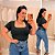 Blusa Gola Quadrada Suplex Preta Plus Size - Imagem 1
