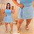 Short Saia Babi Listra Azul Plus Size - Imagem 2