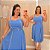 Vestido Cinto Mid Mirela Azul Plus Size - Imagem 1