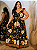 Vestido Alça Babado Martina Preto Floral Plus Size - Imagem 3