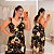 Vestido Alça Babado Martina Preto Floral Plus Size - Imagem 1