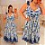Vestido Alça Babado Martina Branco e Azul Plus Size - Imagem 2
