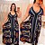 Vestido Lenço Adrieli Azul Escuro Estampado Plus Size - Imagem 2