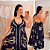 Vestido Lenço Adrieli Azul Escuro Estampado Plus Size - Imagem 1