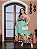 Vestido Cruzado Verde Estampado Plus Size - Imagem 3