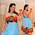Vestido Cruzado Azul Estampado Plus Size - Imagem 1