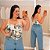 Cropped Corselet Rubi Preto e Marrom Plus Size - Imagem 1