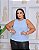 Regata Ribana Lisa Laura Azul Plus Size - Imagem 1