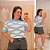 Blusa Zig Listra Azul BB Plus Size - Imagem 1