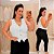 Blusa Colete Elisa Branca Plus Size - Imagem 1