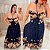Vestido Adriana Multi Formas Azul Escuro Estampado Plus Size - Imagem 2
