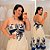 Vestido Adriana Multi Formas Bege Estampado Plus Size - Imagem 1