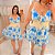 Vestido Curto Jeni Floral Azul Plus Size - Imagem 2