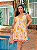 Vestido Curto Jeni Floral Amarelo Plus Size - Imagem 1