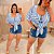 Conjunto Kimono Listra Fabi Azul Plus Size - Imagem 2