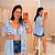 Conjunto Kimono Listra Fabi Azul Plus Size - Imagem 1