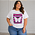 T shirt Cloe Borboleta Branca Listra Plus Size - Imagem 1