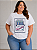 T shirt Sardines Branca Estampa Rosa e Azul Plus Size - Imagem 3