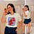 T shirt Pomodoro Branca Listra Plus Size - Imagem 1