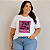 T shirt Coa Branca Estampa Rosa Plus Size - Imagem 1