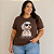 T shirt Happy Dog Marrom Plus Size - Imagem 3