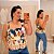 Blusa Alcinha Trop Estampa Folhas Coloridas Plus Size - Imagem 1