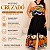 Vestido Cruzado Preto Estampado Plus Size - Imagem 4