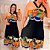 Vestido Cruzado Preto Estampado Plus Size - Imagem 2
