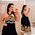 Vestido Cruzado Preto Estampado Plus Size - Imagem 1
