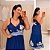 Vestido Longo Flávia Azul Floral Plus Size - Imagem 1